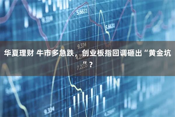 华夏理财 牛市多急跌，创业板指回调砸出“黄金坑”？
