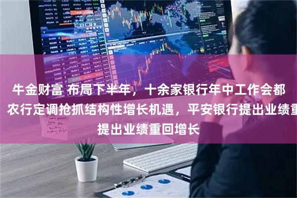 牛金财富 布局下半年，十余家银行年中工作会都说了啥！农行定调抢抓结构性增长机遇，平安银行提出业绩重回增长